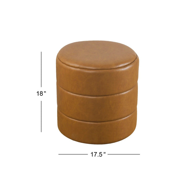 English Elm Soa Woven Fabric Cube Ottoman with Tray Lid and Hidden Storage for Living Rooms Caramel B056P416994