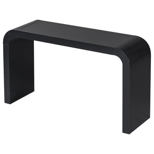 English Elm U_style Acacia Veneer Minimalist Console Table Slim Two Leg Frame for Entryway Halls Black N711P213374B