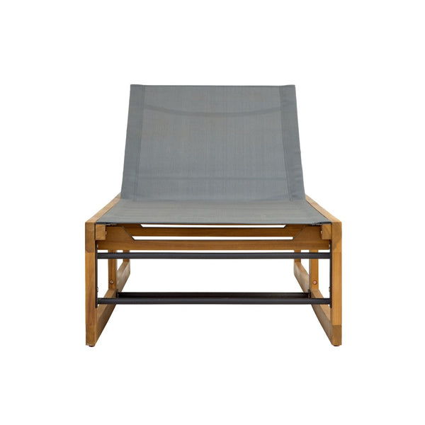 English Elm Mia Outdoor Acacia Wood Chaise Lounge with Breathable Mesh for Pool Deck or Patio N776P301495D