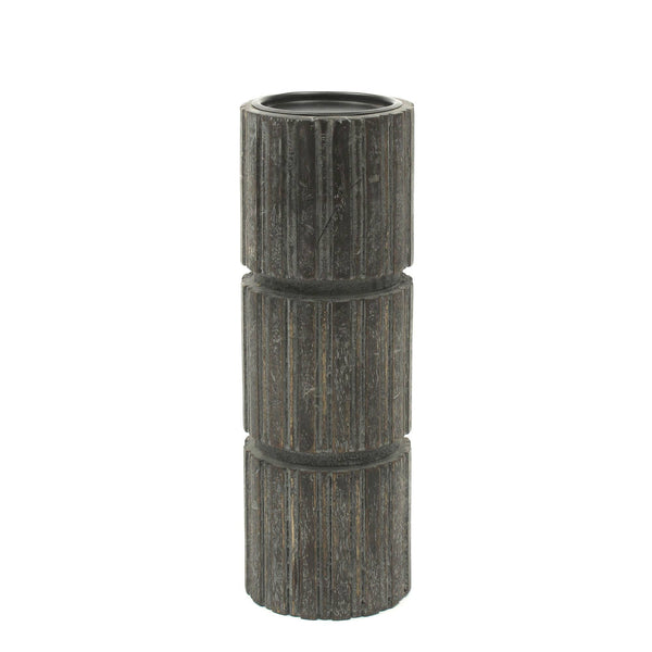 English Elm Decorative Wood Centerpiece Candle Holder – Artisan Carved Accent For Home Décor & Special Events B346P336813