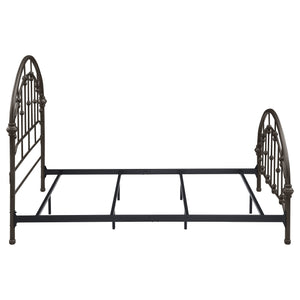 English Elm Juneau Dark Bronze Metal Queen Bed Frame with Vintage Charm, Open Slat Design & Sturdy Six-Leg Support B062P331062