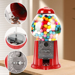 English Elm 15 Inch Vintage Glass Globe Gumball Machine with Stand Coin Operated Red Metal Base W2841P284378