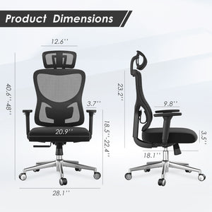 English Elm Ergonomic Mesh Office Chair With Adjustable Headrest & Lumbar Support For Ultimate Comfort & Style T3623P380750