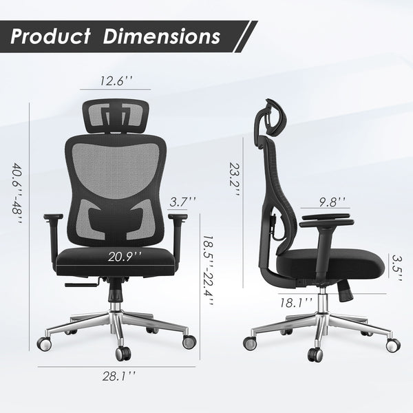 English Elm Ergonomic Mesh Office Chair With Adjustable Headrest & Lumbar Support For Ultimate Comfort & Style T3623P380750