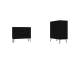 Manhattan Comfort Rockefeller Mid-Century Modern 2- Piece Bedroom Dresser Set Black 180GMC2