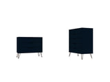 Manhattan Comfort Rockefeller Mid-Century Modern 2- Piece Bedroom Dresser Set Tatiana Midnight Blue 180GMC4