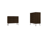 Manhattan Comfort Rockefeller Mid-Century Modern 2- Piece Bedroom Dresser Set Brown 180GMC5