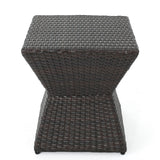 Christopher Knight Home® - Noble House - Calhoun Outdoor 16" Multibrown Wicker Square Side Table