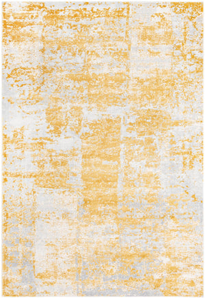 Unique Loom Finsbury Elizabeth Machine Made Abstract Rug Yellow, Ivory/Gray 6' 1" x 9' 0"