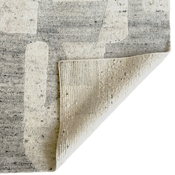 Capel Rugs Jansson Hand-knotted Area Rug - Luxurious Abstract Cubism Design In Soft Monochromatic Wool Metal, Ivory 100% Wool 1811rs05000800340