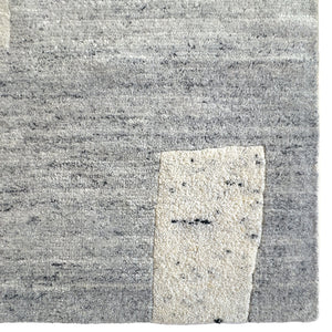 Capel Rugs Jansson Hand-knotted Area Rug - Luxurious Abstract Cubism Design In Soft Monochromatic Wool Metal, Ivory 100% Wool 1811rs05000800340