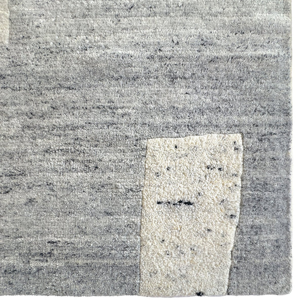 Capel Rugs Jansson Hand-knotted Area Rug - Luxurious Abstract Cubism Design In Soft Monochromatic Wool Metal, Ivory 100% Wool 1811rs05000800340