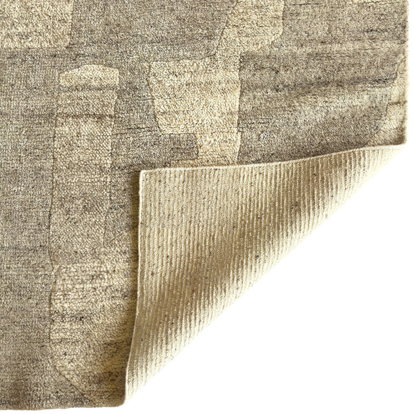 Capel Rugs Jansson Hand-knotted Area Rug - Luxurious Abstract Cubism Design In Soft Monochromatic Wool Parchment, Tan 100% Wool 1811rs07060906675