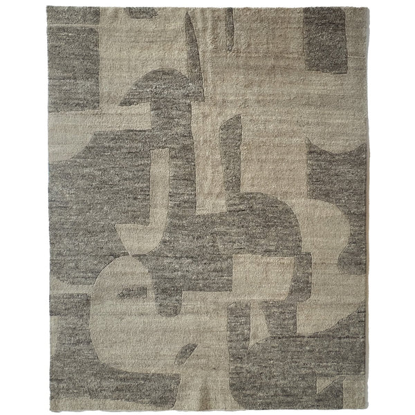 Capel Rugs Jansson Hand-knotted Area Rug - Luxurious Abstract Cubism Design In Soft Monochromatic Wool Taupe, Brown 100% Wool 1811rs09001200750