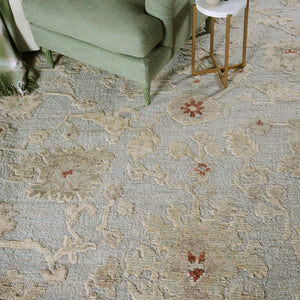 Capel Rugs Winthrope Hand-knotted Wool Rug – Luxurious Traditional Design With Timeless Elegance And Durability Gray Sage, Green 100% Wool 1812rs09001200320