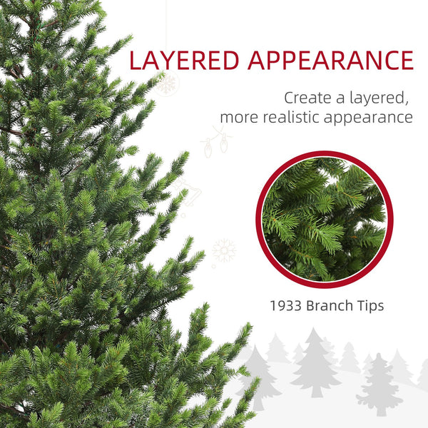 English Elm Homcom 6Ft Realistic Cedar Christmas Tree With 1933 Tips, Easy Setup & Safe Flame-Retardant Design W2225P249640