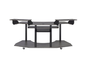 English Elm 71" Eleazar Wide Format Recording Studio Desk Black Oak Finish with Keyboard Shelf B2726S00133