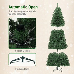 English Elm 6ft Prelit Fir Christmas Tree with 300 Led Lights and Customizable Color Display T3971P420162