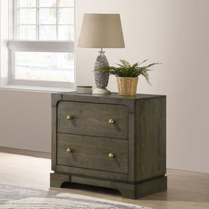 English Elm Sundance Dark Cocoa Nightstand with 2 Drawers, Solid Wood Dovetail Construction & Brass Knobs B062P378393