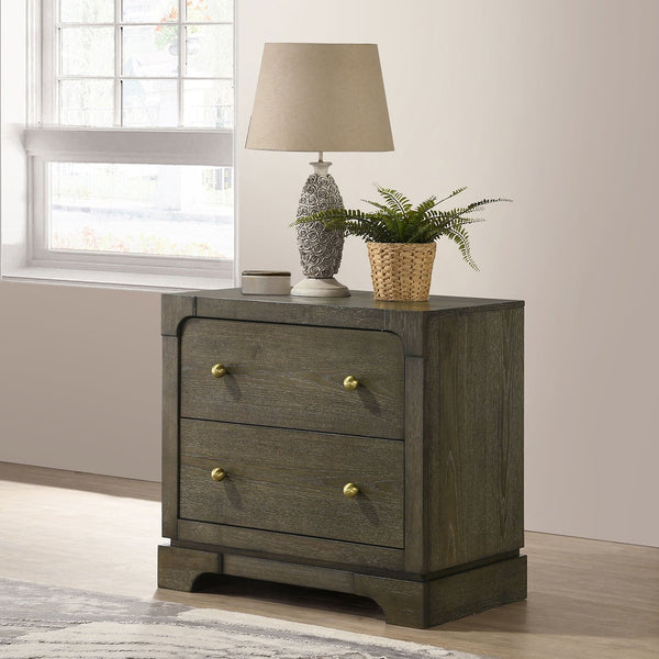 English Elm Sundance Dark Cocoa Nightstand with 2 Drawers, Solid Wood Dovetail Construction & Brass Knobs B062P378393