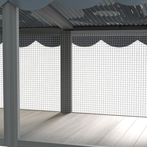 English Elm Cat Catio Window Box Enclosure Solid Wood Frame Mesh Panels Weatherproof Outdoor Perch W3166P354629
