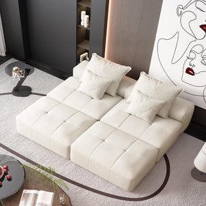 English Elm Modern Oversized Modular Sectional Sofa With Ottomans & Pillows - No Assembly, Soft Chenille Comfort W1885S00061