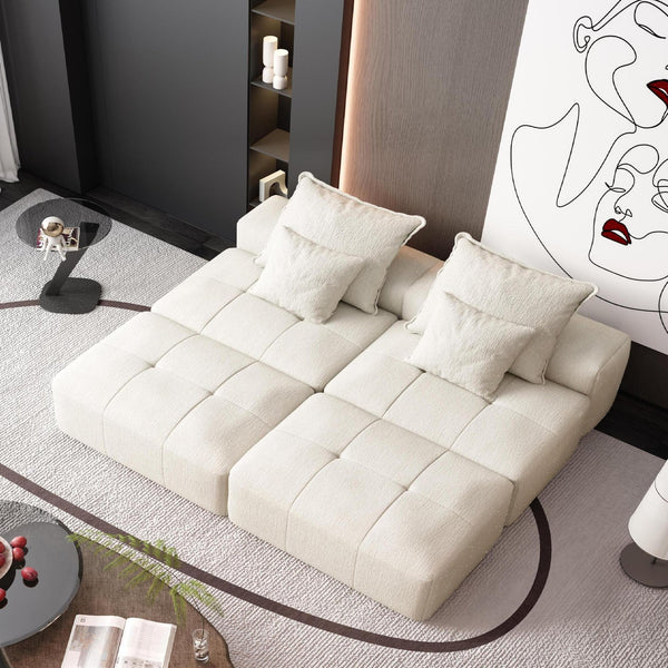 English Elm Modern Oversized Modular Sectional Sofa With Ottomans & Pillows - No Assembly, Soft Chenille Comfort W1885S00061