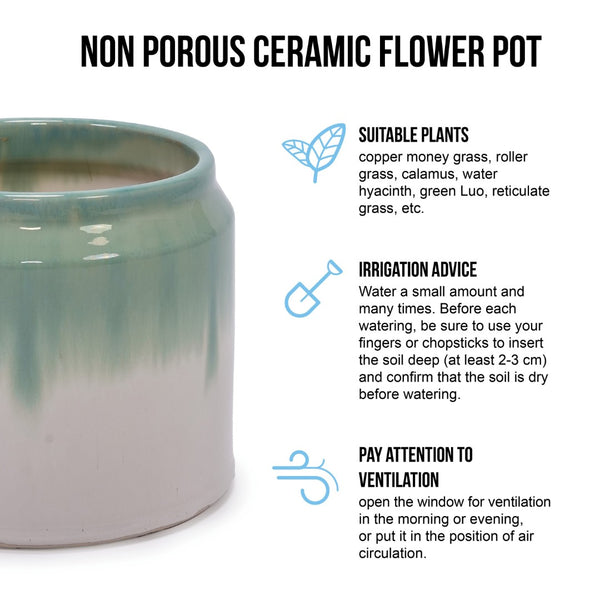 English Elm Set Of 2 Gradient Ceramic Flowerpots – Stylish Modern Planters For Indoor & Outdoor Décor Spaces! W3273P322302-GIGA