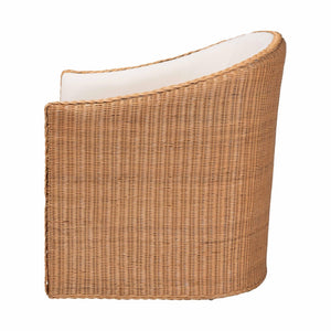 English Elm Bohemian Greywashed Rattan Accent Chair Sculptural Woven Base Boho Living Room Seat B2750P467798