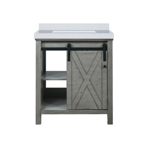 English Elm Ash Grey Bath Vanity 30" W X 22" D With Durable Cultured Marble Top & Ample Storage Solutions B2731P260109
