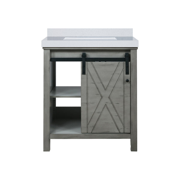 English Elm Ash Grey Bath Vanity 30" W X 22" D With Durable Cultured Marble Top & Ample Storage Solutions B2731P260109