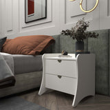 Coney Nightstand in White 181GMC1 Manhattan Comfort