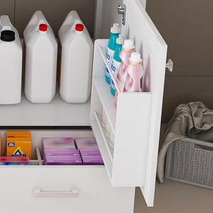 English Elm Modern 43" Bathroom Vanity With Carrara White Top - Stylish, Durable Storage & Soft-Close Features W509S00138