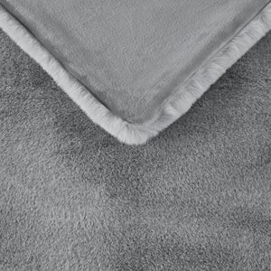 JLA Home Madison Park - Solid Premium Faux Fur Throw - Ultra-Soft 50x60in Velvet Reverse, OEKO-TEX Certified, Machine Washable Elegance MP50-8017