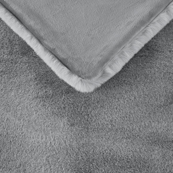 JLA Home Madison Park - Solid Premium Faux Fur Throw - Ultra-Soft 50x60in Velvet Reverse, OEKO-TEX Certified, Machine Washable Elegance MP50-8017