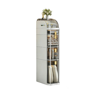 English Elm Bathroom Rolling Storage Cabinet Five Open Tiers Slim Fit for Tight Spaces W3101P417717