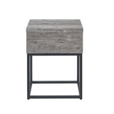 English Elm Celestial Contemporary Storage End Table, Gray