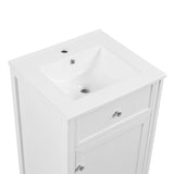 English Elm 20" Bathroom Vanity With Sink, Bathroom Cabinet With Soft Closing Door, Storage Rack and Adjustable Shelve, White