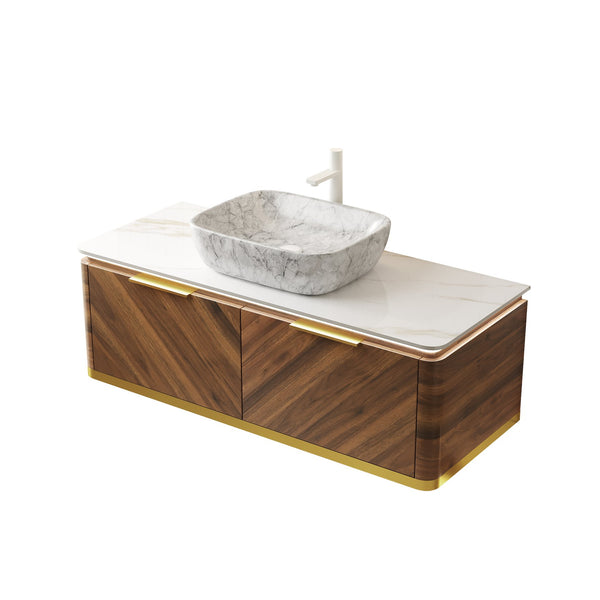 English Elm Dipa 48" Modern Floating Bathroom Vanity With Marble Basin, Sensor Light & Premium Plywood Cabinet W2615S00298