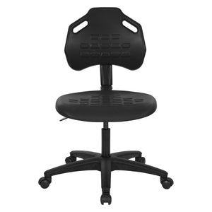 OSP Home Furnishings Armless Task Chair with Lumbar Support Urethane Seat for Modern Office Workstations KH81313