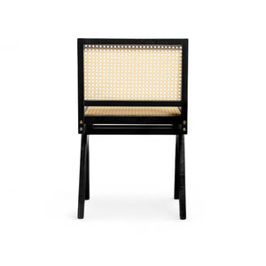 English Elm Christopher Knight Home® - Chandigarh Modern-Rustic Dining Room Chairs Set Of 2, Black Frame With Natural Cane For Comfort N768P241397B