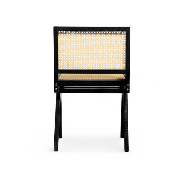 English Elm Christopher Knight Home® - Chandigarh Modern-Rustic Dining Room Chairs Set Of 2, Black Frame With Natural Cane For Comfort N768P241397B