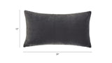 English Elm Plume 22" Feather Down Lumbar Throw Pillow, Storm Gray Performance Velvet