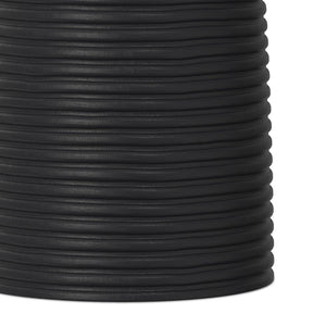 English Elm Boyd Ribbed Solid Mango Wood Accent Table Matte Black Lacquer Handcrafted Side B136P414663