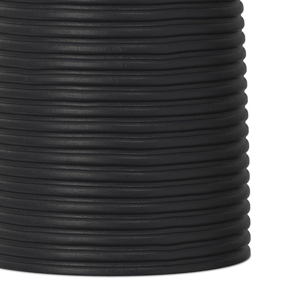 English Elm Boyd Ribbed Solid Mango Wood Accent Table Matte Black Lacquer Handcrafted Side B136P414663