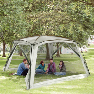 English Elm Outsunny Mesh Screen House Tent Uv50 Canopy Shelter for Camping Patio Gatherings W2225P200597