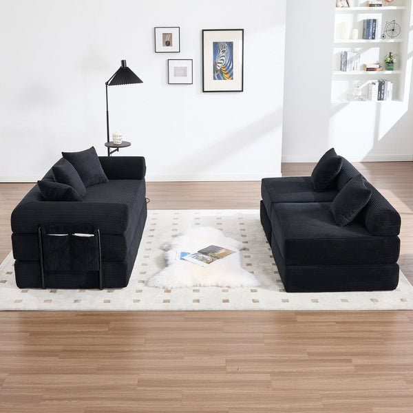 English Elm United We Win Convertible Folding Sofa Bed - Plush Corduroy, Memory Foam Comfort For Any Room! W1568S00248-GIGA