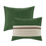 Madison Park Palmer Transitional 7 PC Pieced Faux Suede Comforter Set MP10-7490 Green