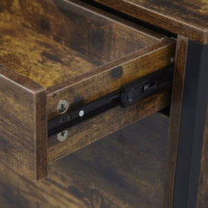 English Elm Shoe Cabinet Slim 3-Flip Drawers with Top Drawer and Metal Handles, Rustic Brown Entryway Organizer W2948P245242