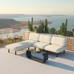 Zuo Modern Aperto Chaise: Elegant Outdoor Seating With Durable Olefin Fabric And Powder Coated Aluminum Frame Beige 100% Olefin,Aluminum 704122-zuo-modern